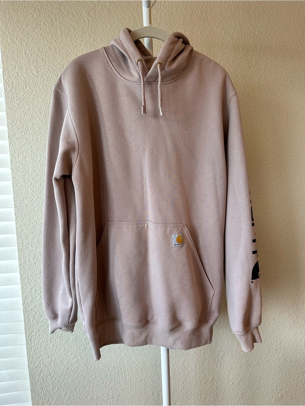 Carhartt men’s midweight loose fit mink color logo hoodie sweatshirt medium EUC